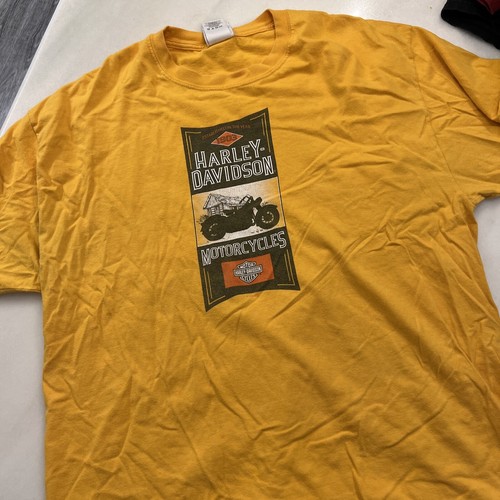 Vintage Harley Davidson Yellow Double Sided XL USA S & P Marietta Ohio Genuine