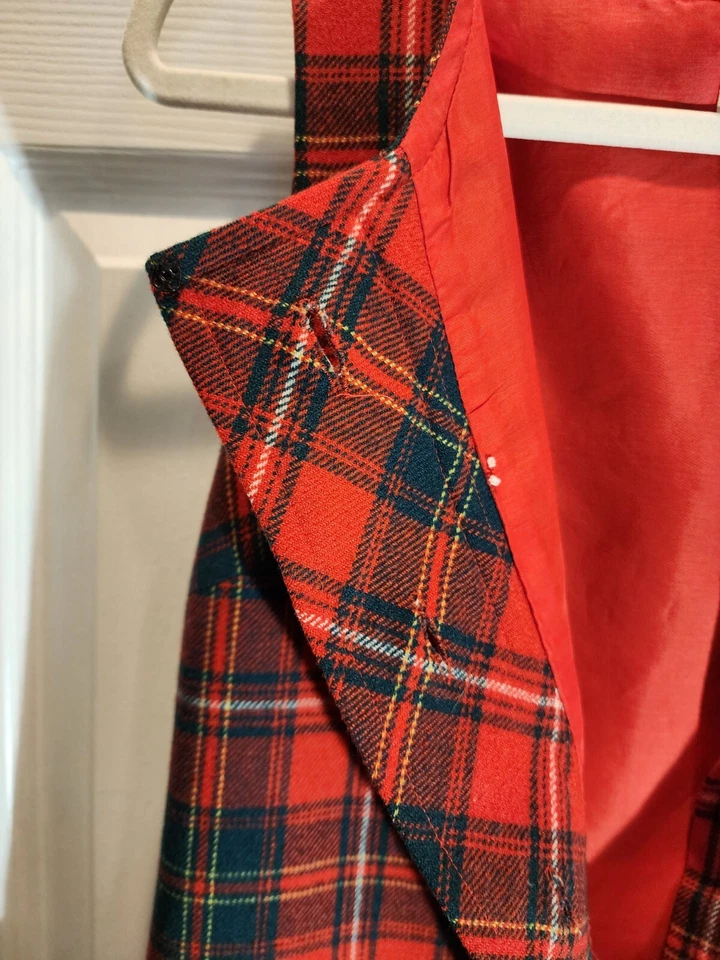 Vintage Pendleton Plaid Red Sleeveless Dress 10 tartan wool  - Image 4 of 4