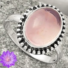 Rose Quartz Gemstone 925 Sterling Silver Ring Handmade Jewelry Ring For Her