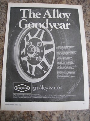 DIE ALUFELGEN GOODYEAR REIFEN UND GUMMI Co WOLVERHAMPTO 1973 WERBUNG A4 AKTE 40
