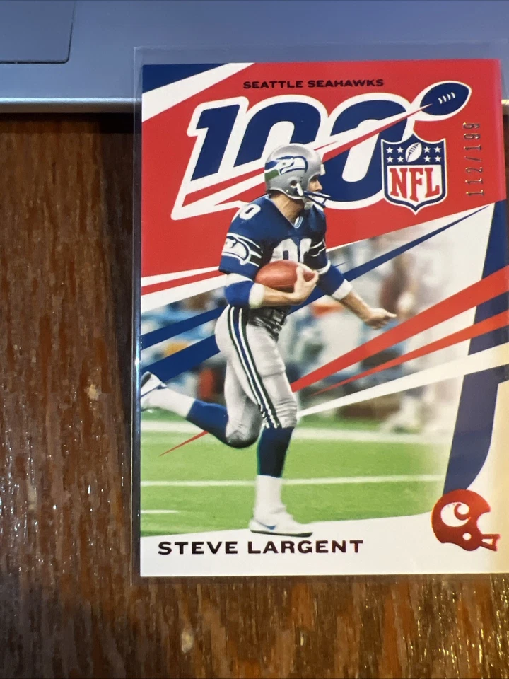 Steve Largent 2019 Panini Chronicles NFL 100 Red #87 HOF /199 Seahawks - Image 3 of 4