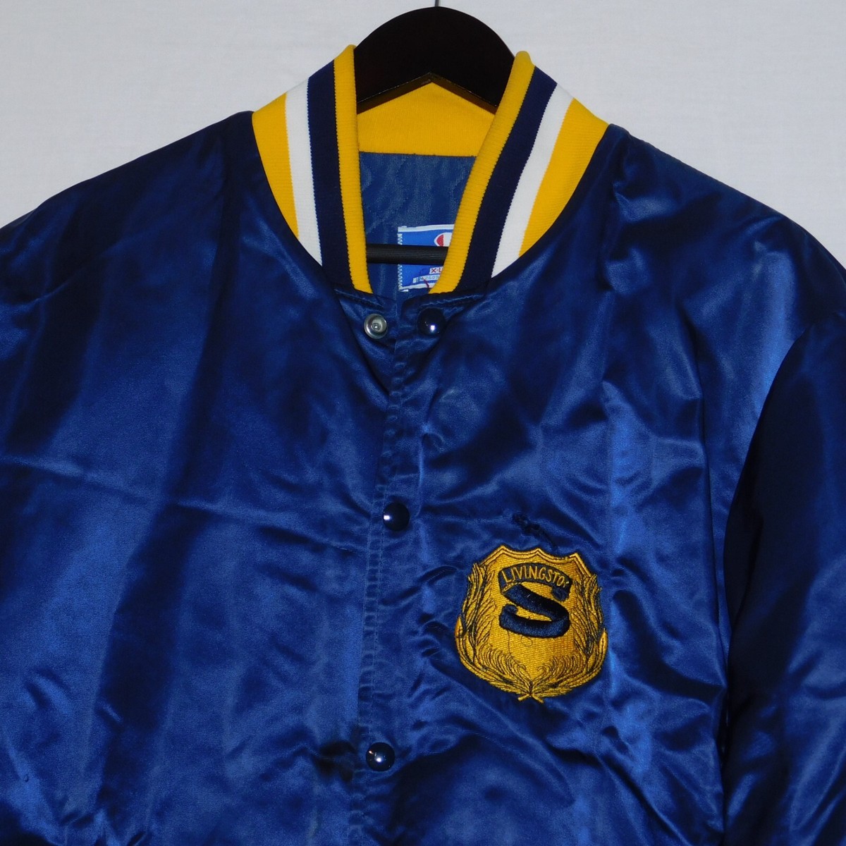 Vintage 1980s CHAMPION Made in USA Livingston Satin Bomber