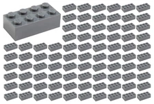 ☀️100 NEW LEGO 2x4 Dark Bluish Gray Bricks (ID 3001) BULK Parts star wars