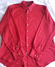 Chaps Classic Red Button Down Fit Long Sleeve Dress Men's Sz Shirt XL 17- 17 1/2