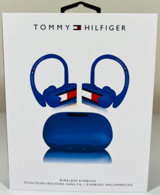 Tommy Hilfiger Wireless Earbuds Bluetooth Sports Headset Light Blue EP433-TH NEW