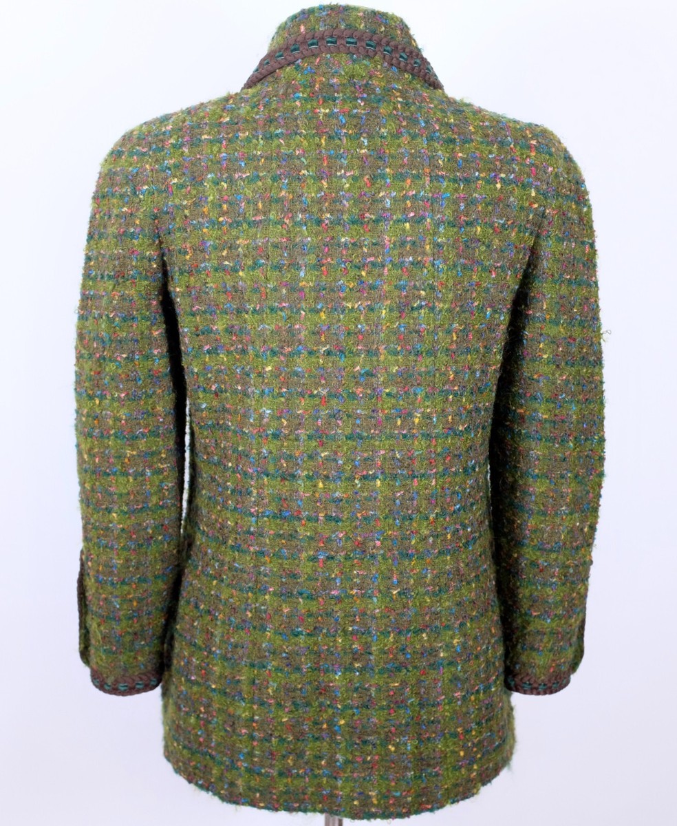 ジャケット・アウター Chanel Oversize Coat in Apple Green Wool Chanel 1990 long jacket green tweed 40 US 8 vintage open