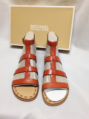 Michael Kors Fallon Flat Sandal 40S7FAFA1L Orange / Acorn 6 NIB