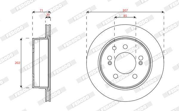 Ferodo Bremsscheiben FüR Ssangyong Rexton W Gab_ 2.7 Xdi Turbo 4X4 D-image
