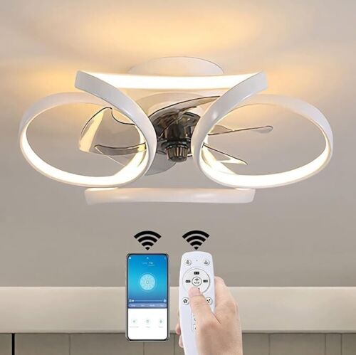 20" Modern Ceiling Fan Light w/ Remote Control 3-speed Dimmable Chandelier Lamp