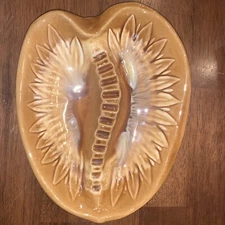 Vintage California Pottery Brown Ashtray Drip Glaze Glossy MADE IN USA 409 404