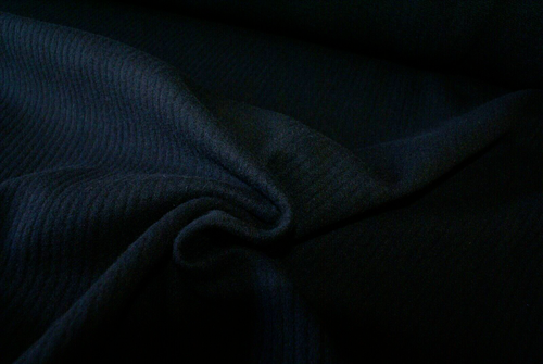 BLACK RIB WOOL MELTON COAT / SUITING FABRIC, Mid Weight, By the Half Metre - Foto 3 di 7