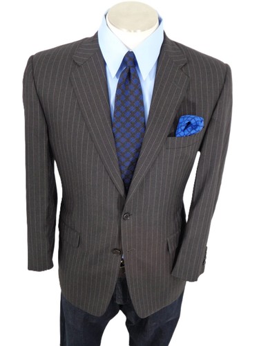 Loro Piana Superfine Worsted Wool Sport Coat HF Men's US 43 R Charcoal Striped - Picture 9 of 19