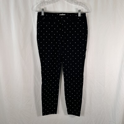 Old Nany Pixie Pants Women's 4 Black Polka Dot Low Rise Pockets Stretchy