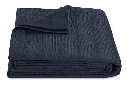 NEW $495 MATOUK Augusta King 100% Cotton Matelassé Thin Bedspread 112"x97" Navy - Picture 4 of 8