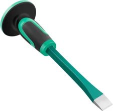 Masonry Chisel with Hand Guard, 12 Inches Heavy Duty Flat End Rock Concrete Mort