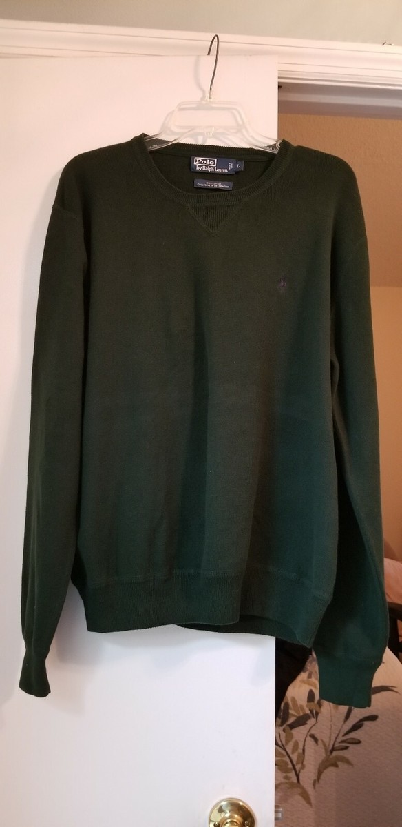 Polo Ralph Lauren Green Pullover Sweater Mens Size Large 100