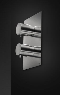 MGS MB440N-M Thermostatic Shower Mixer 2 Knobs MATTE STAINLESS STEEL New!