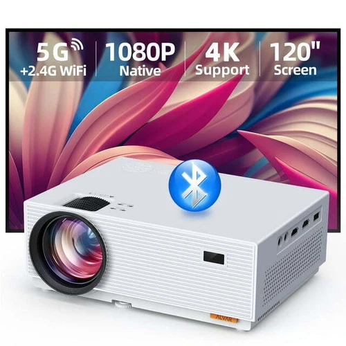 4K Projector 35000LMS 1080P HD 5G WiFi Bluetooth Video Home Theater 400" Display