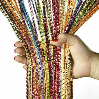 Curtain Beads Room Divider Crystal Tassel Fringe Beaded Window Panel String Door
