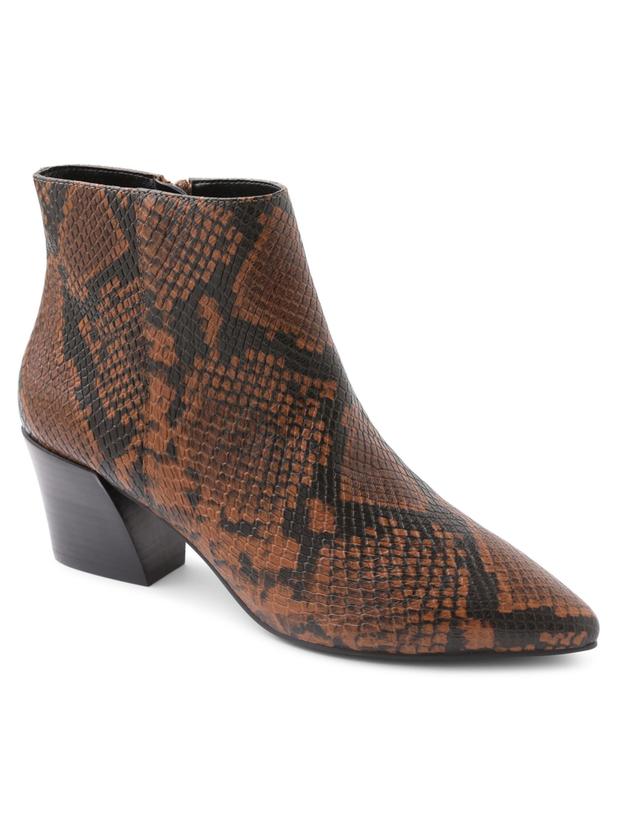 KENSIE Женские каштановые змеиные коричневые кожаные ботильоны Leticia со змеиным принтом 11 M 14090₽