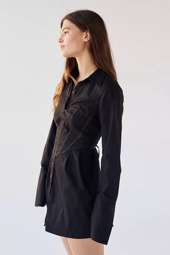 URBAN OUTFITTERS Corset Taurus Shirt Dress UO Black Small - Bild 4 von 11