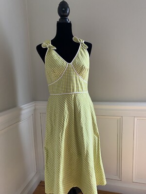 LIZ CLAIBORNE GREEN/WHITE POLKA-DOT SLEEVELESS FULLY A-LINED DRESS SIZE 8 |  eBay