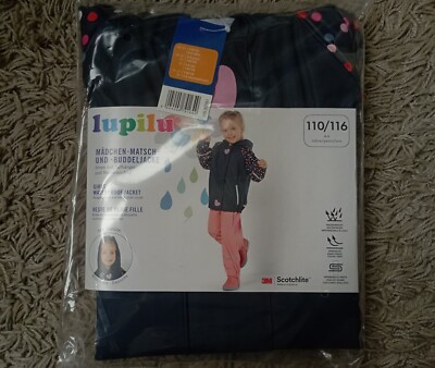 NEW LUPILU GIRLS WATERPROOF RAIN JACKET  110/116 4-6YEARS