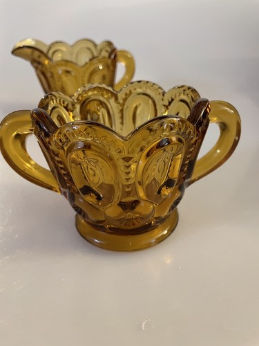 Vintage Amber LE Smith Vintage Moon and Stars Open Cream Creamer & Sugar - Picture 5 of 9