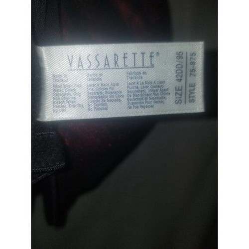 VASSARETTE 75-875 Mesh Lace Overlay Red Plunge Underwire 42DD Bra - Picture 3 of 3
