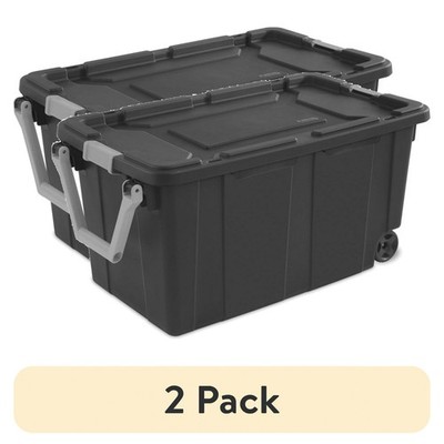 Sterilite 40 Gal Wheeled Storage Tote w/ Latching Lid 2Pk FREE SHIP
