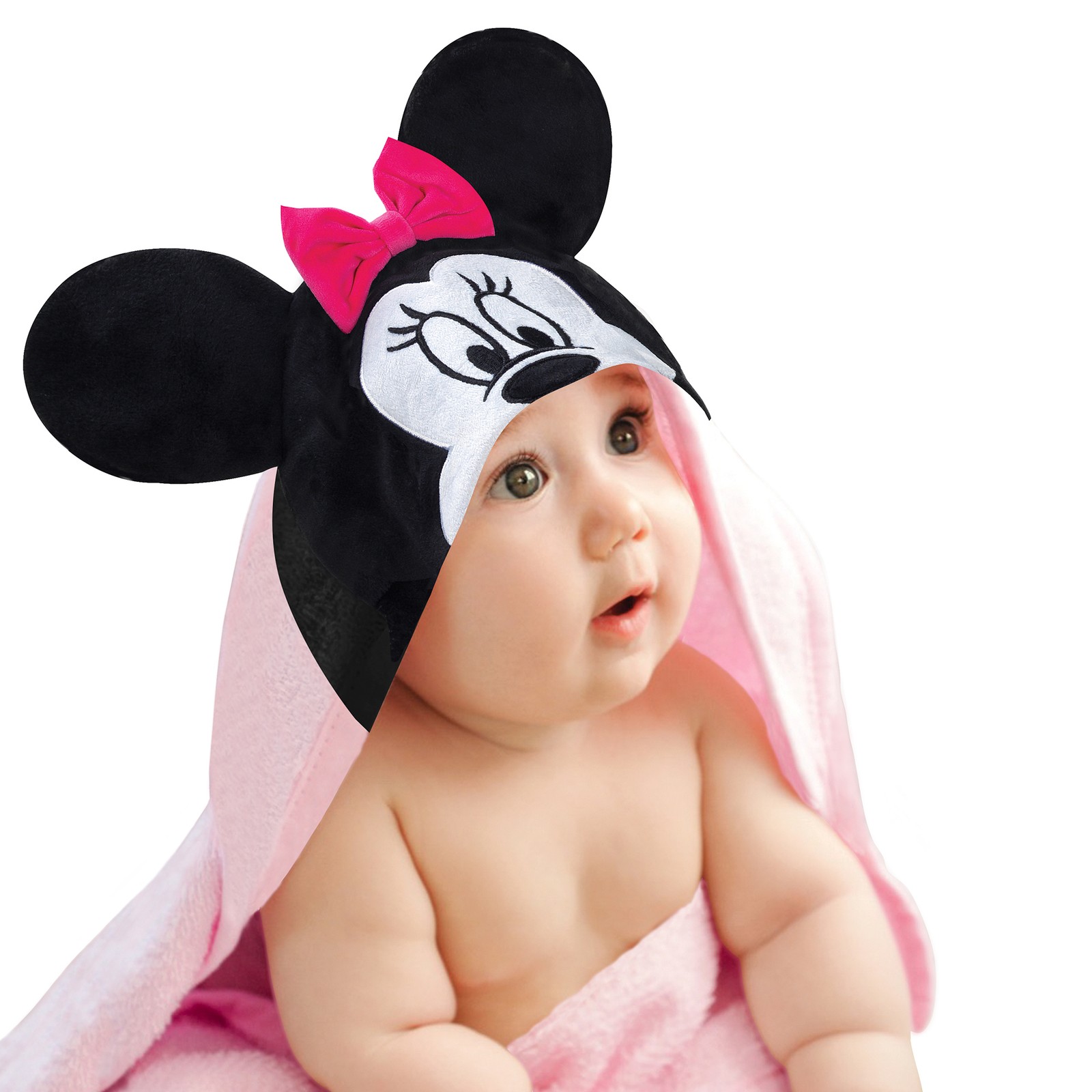 Lambs & Ivy Disney Baby Minnie Mouse Pink Cotton Hooded Baby