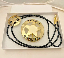 Texas Ranger 2 piece set, belt buckle and bolo Gold 