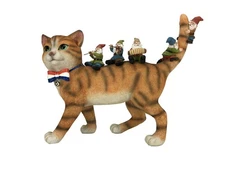 Patrick The Patriotic Miniature Cat and The Happy Gnomes - A Fairy Garden Gno...