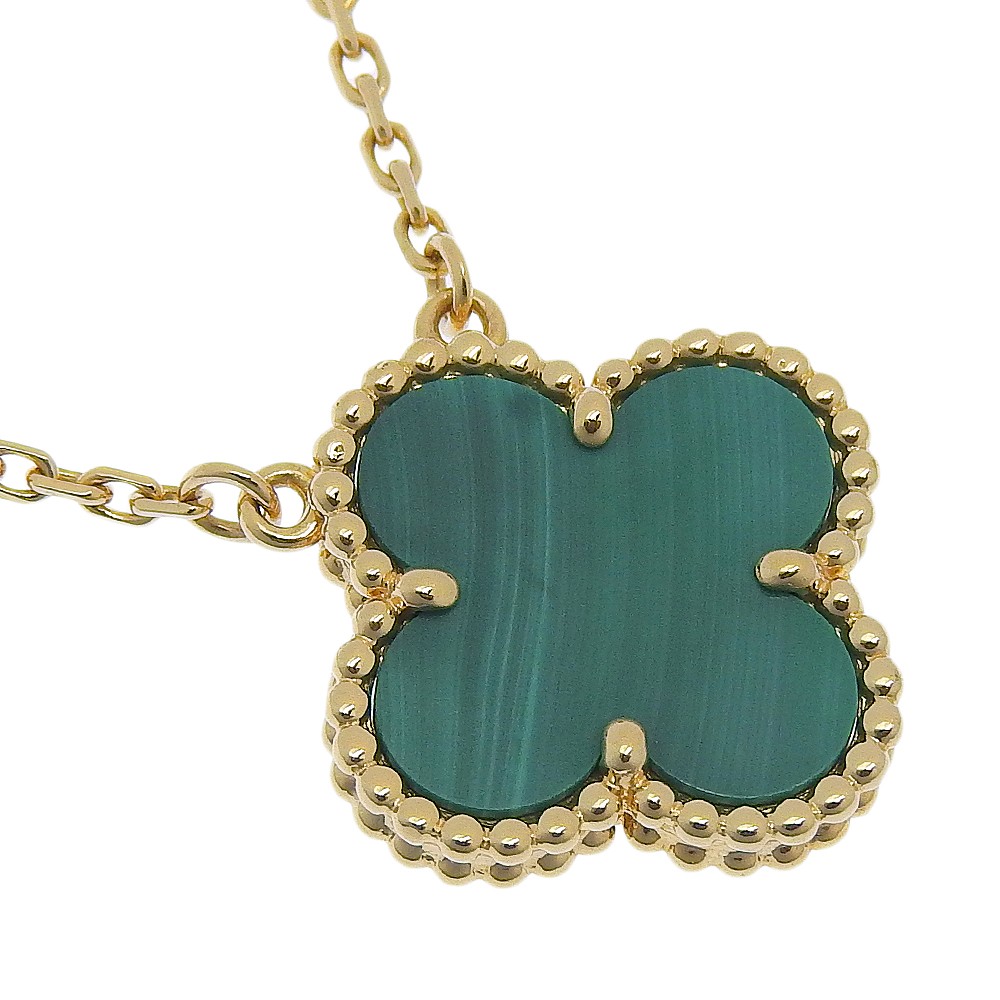 Van Cleef & Arpels Vintage alhambra Necklace Malachite K18 yellow gold 5.3...
