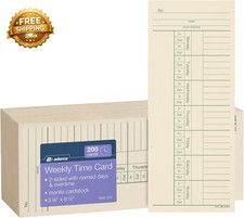 Time Cards Weekly 2 Sided Overtime Format 3-3/8" X 8-1/4"