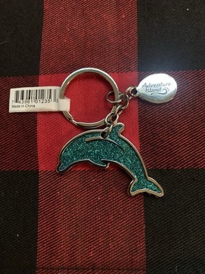 Sea World  Adventure Island  Souvenir Key Chain Blue Sparkles