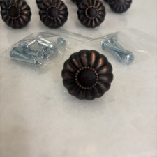 28 Oil Rubbed Bronze Door Drawer Cabinet Pulls Knobs W/ Screws- floral motif