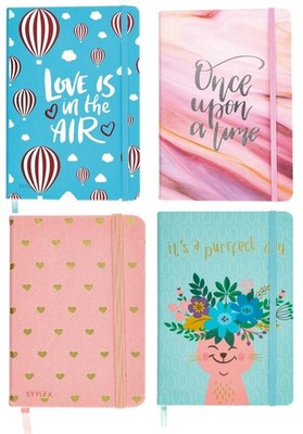 Design Notizbuch Gummizug A5 Kladde 192 Seiten 14,8x21,0cm - diverse Motive