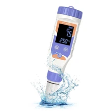7-In-1 Digital Pool Water Tester – Chlorine, Ph,Salt,Orp, EC, Tds&Temp Meter for