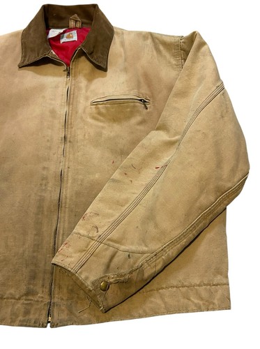 Carhartt Detroit Jacket Vintage Quilt Lined  Worn Distressed 6QLJ Men’s 46/XL by Carhartt, $97 - Photo 6