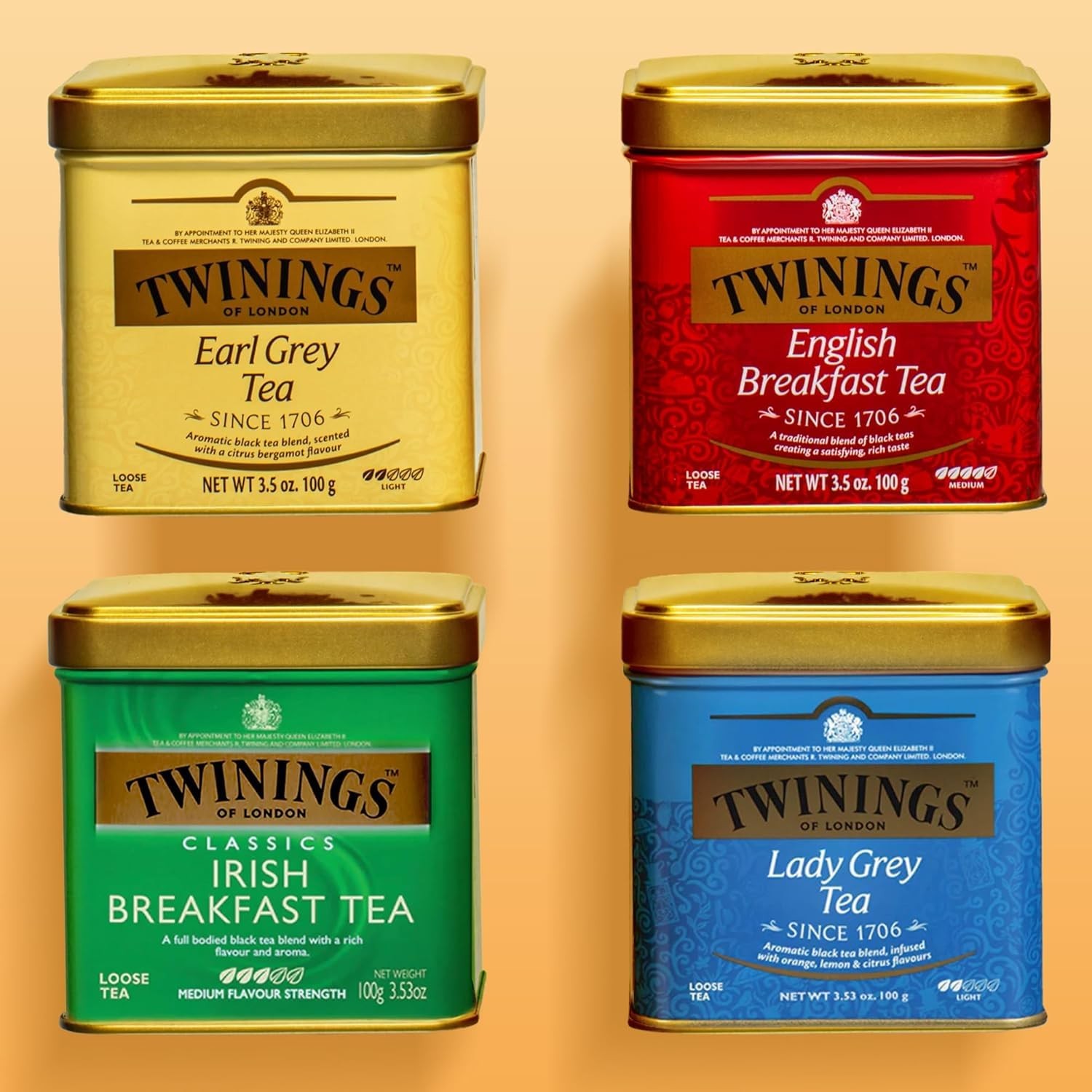 Twinings English Breakfast Tea Loose Leaf 3.53 Ounce Metal Tin Caffeinated