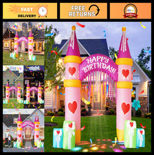 10FT Inflatable Birthday Arch with LED Lights - Indoor/Outdoor Party Decoration