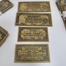 WWII 1942 Japanese Occupation Philippines Guerilla Currency Emergency Money Set