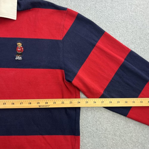 Vintage Polo Ralph Lauren Rugby Shirt Mens Large Bear Polo Sport 90s USA - Picture 10 of 10