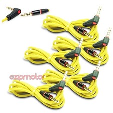 5X 4FT 3.5MM AUX L AUDIO CABLE CORD YELLOW FOR LG OPTIMUS G2 L9 HTC ONE MOTO X G