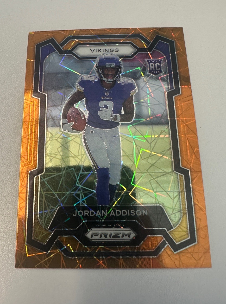 2023 Panini Prizm - Rookies Jordan Addison #368 Orange Lazer Prizm (RC)