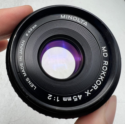 Minolta MD Rokkor-X 45mm F2 Prime MD Mount Lens For SLR / Mirrorless Cameras
