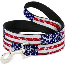 Dog Leash United States Flags Weathered