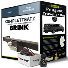 Anhängerkupplung BRINK starr für PEUGEOT Traveller Bus +E-Satz Kit