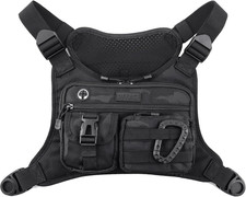 Chest Bag for Men, Tactical Chest Pack with Built-In Phone Holder